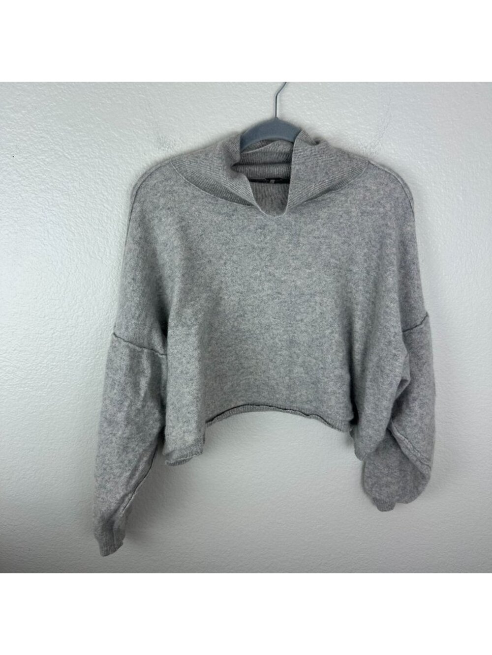 Free People Orion Grey Cashmere Sweater L Slouch Soft Cozy Minimalist Contempora